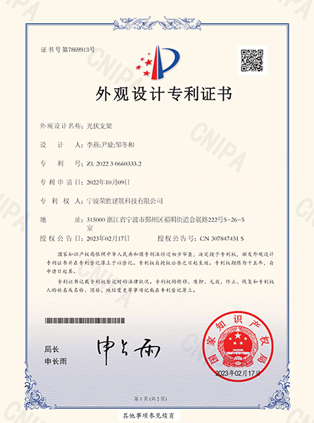 Product Patent Certificates 